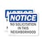 Signmission No Solicitation In This Neighborhood OSHA Notice Sign, Plastic, 14in W x 10in L, 2PK OS-2PACK-NS-P-1014-L-14815 - alternate 1
